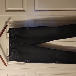 Hudson Jeans 27" Waist Like New Nico Embellished Denim Black.